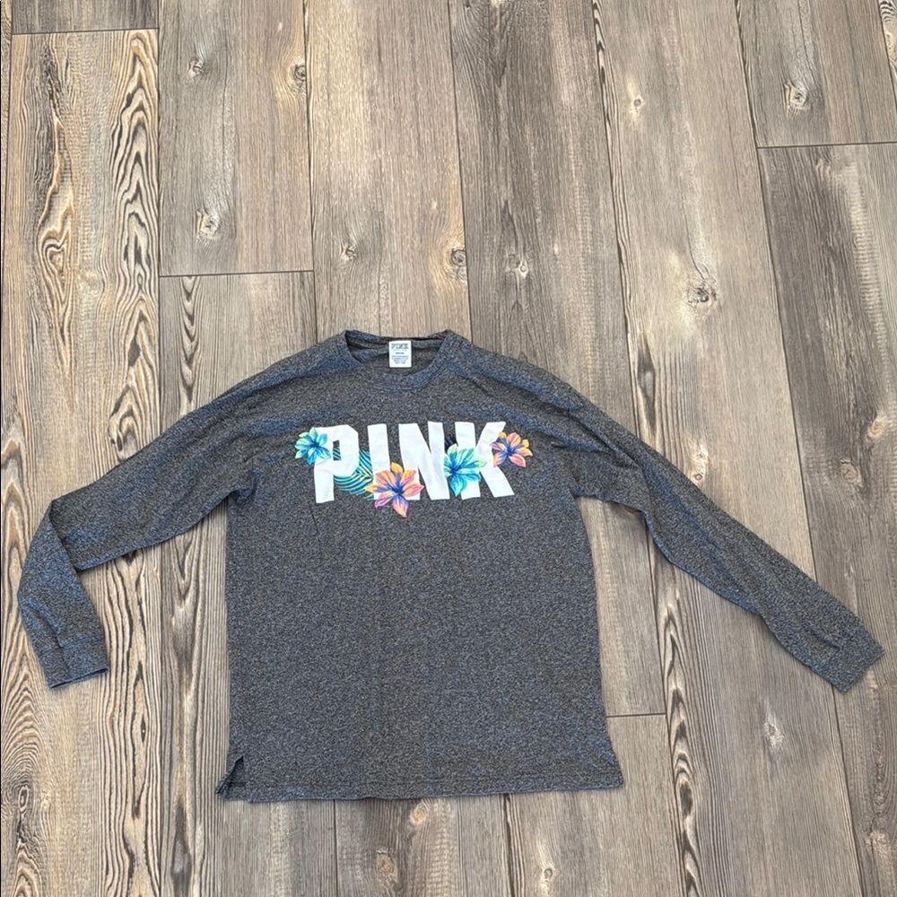 PINK Victoria's Secret embroidered long sleeve top